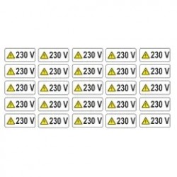 50 buc. etichete autocolante, semnalizare prize, 20x65mm, 230V