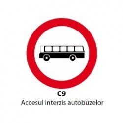 Accesul interzis autobuzelor, Indicator rutier | Semn de circulatie
