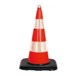 Con Semnalizare PVC, 75cm, 2 folii reflectorizante, baza cu greutate