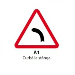 Curba la stanga, Indicator rutier | Semn de circulatie