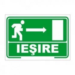 Iesire - spre dreapta, semn din plastic, 20x30cm