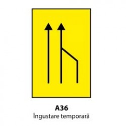 Ingustare temporara (U36), Indicator rutier | Semn de circulatie