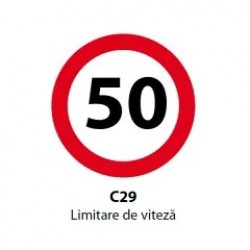 Limitare de viteza 50km, Indicator rutier | Semn de circulatie