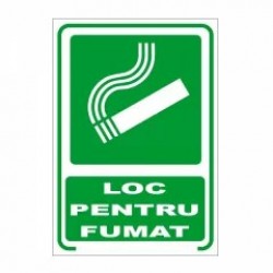 Loc pentru fumat, semn din plastic, 20x30cm