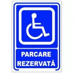 Parcare rezervata, semn din plastic, 20x30cm