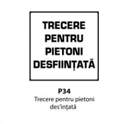 Trecere pentru pietoni desfiintata, Indicator rutier | Semn de circulatie